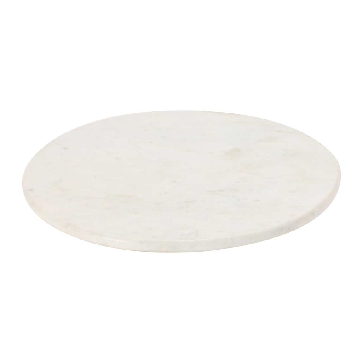 Creative Co-Op white marble lazy susan front view showing clean profile and elegance