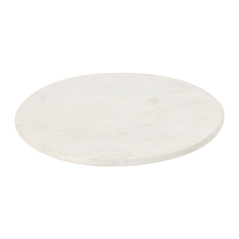 Creative Co-Op white marble lazy susan front view showing clean profile and elegance