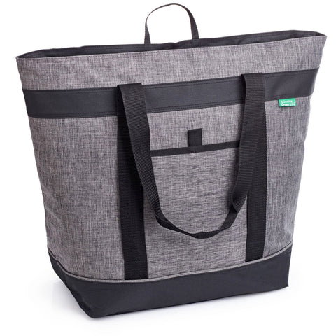 Creative Green Life front view showing charcoal insulated cooler bag, roomy and durable