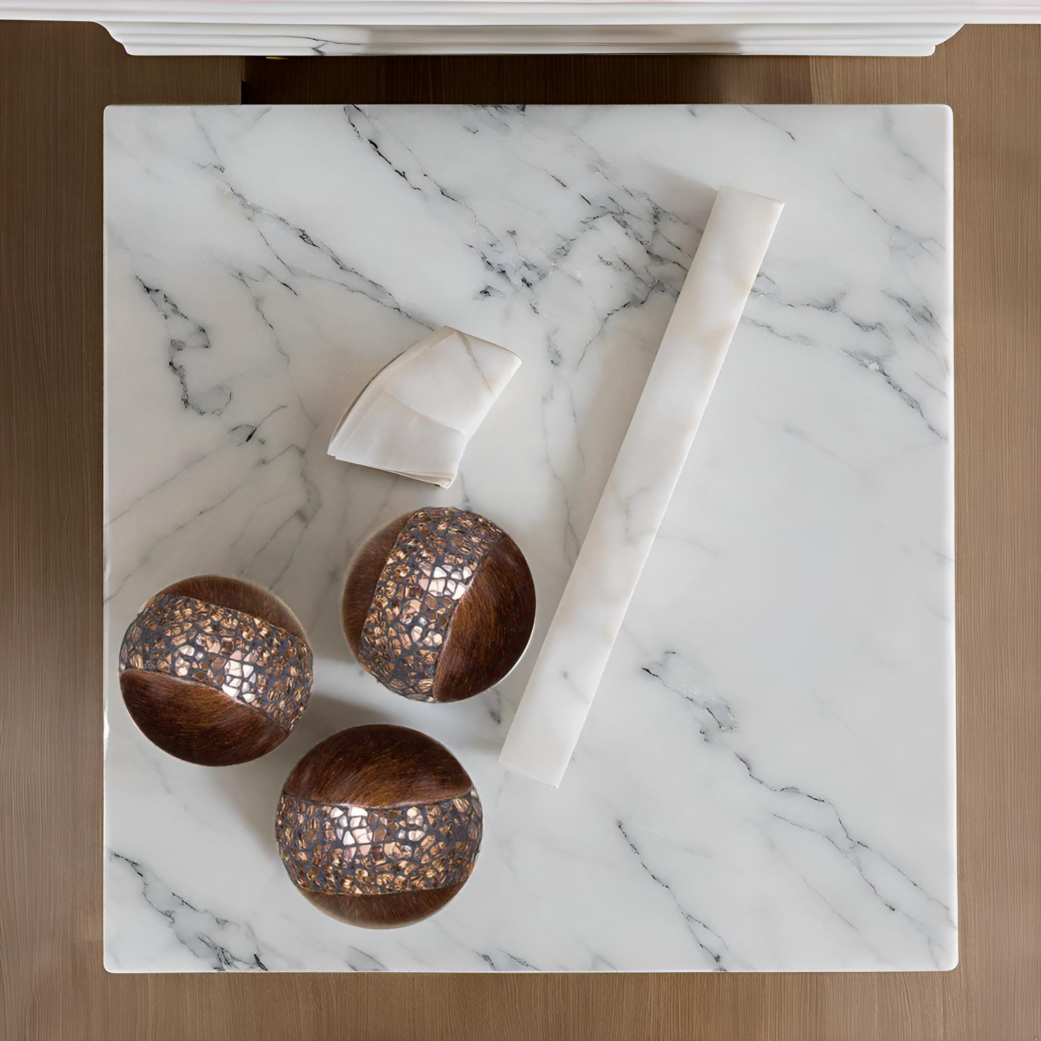 Creative Scents Schonwerk orbs on coffee table enhancing living room decor atmosphere