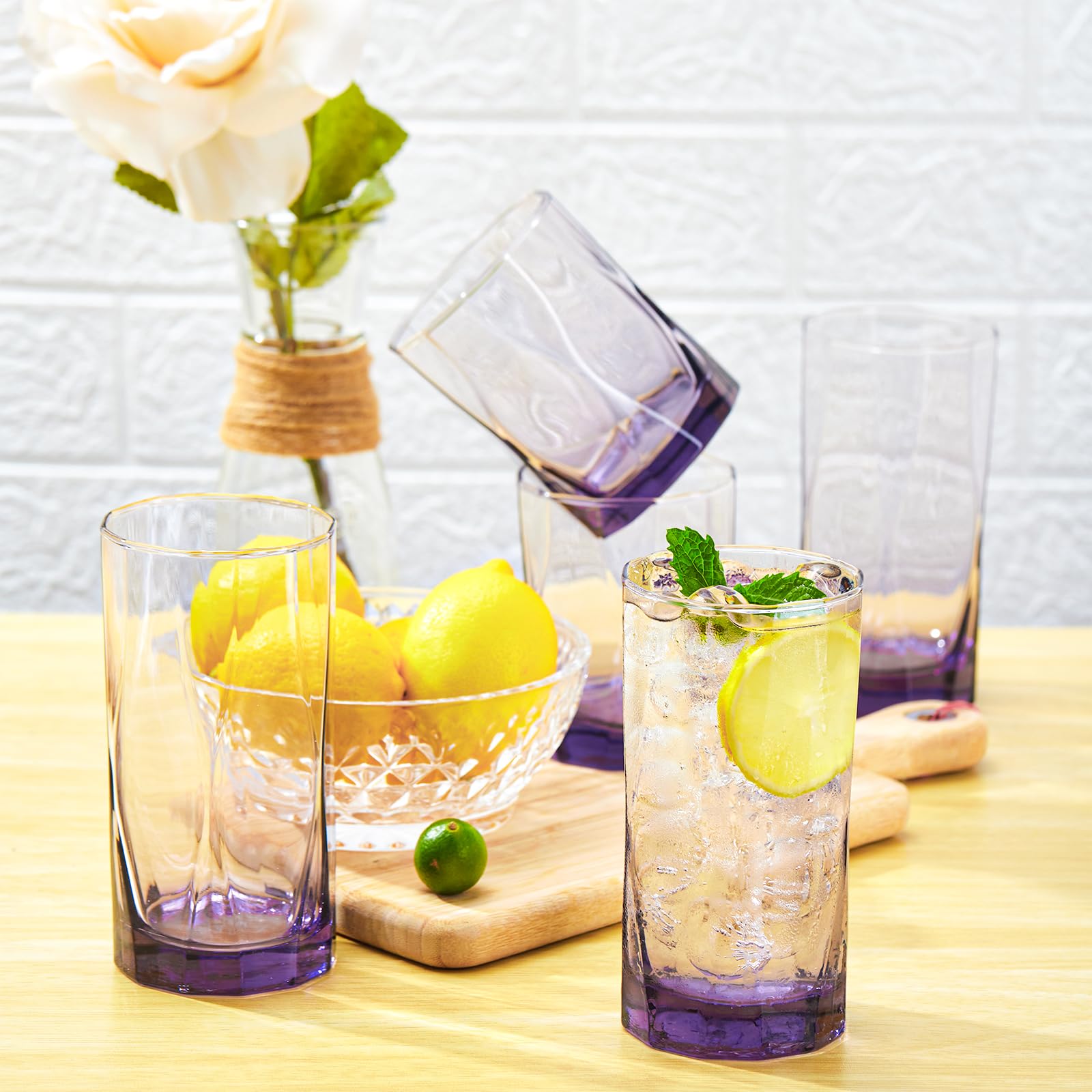 CREATIVELAND tumblers on dining table styled for a modern meal setting