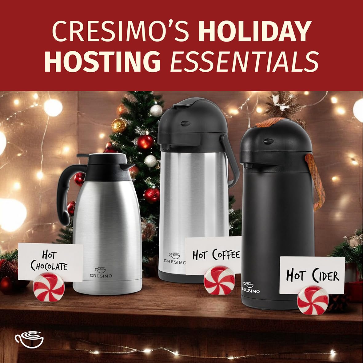 CRESIMO pouring action demonstrating one-hand push-tab for spill-free serving benefit