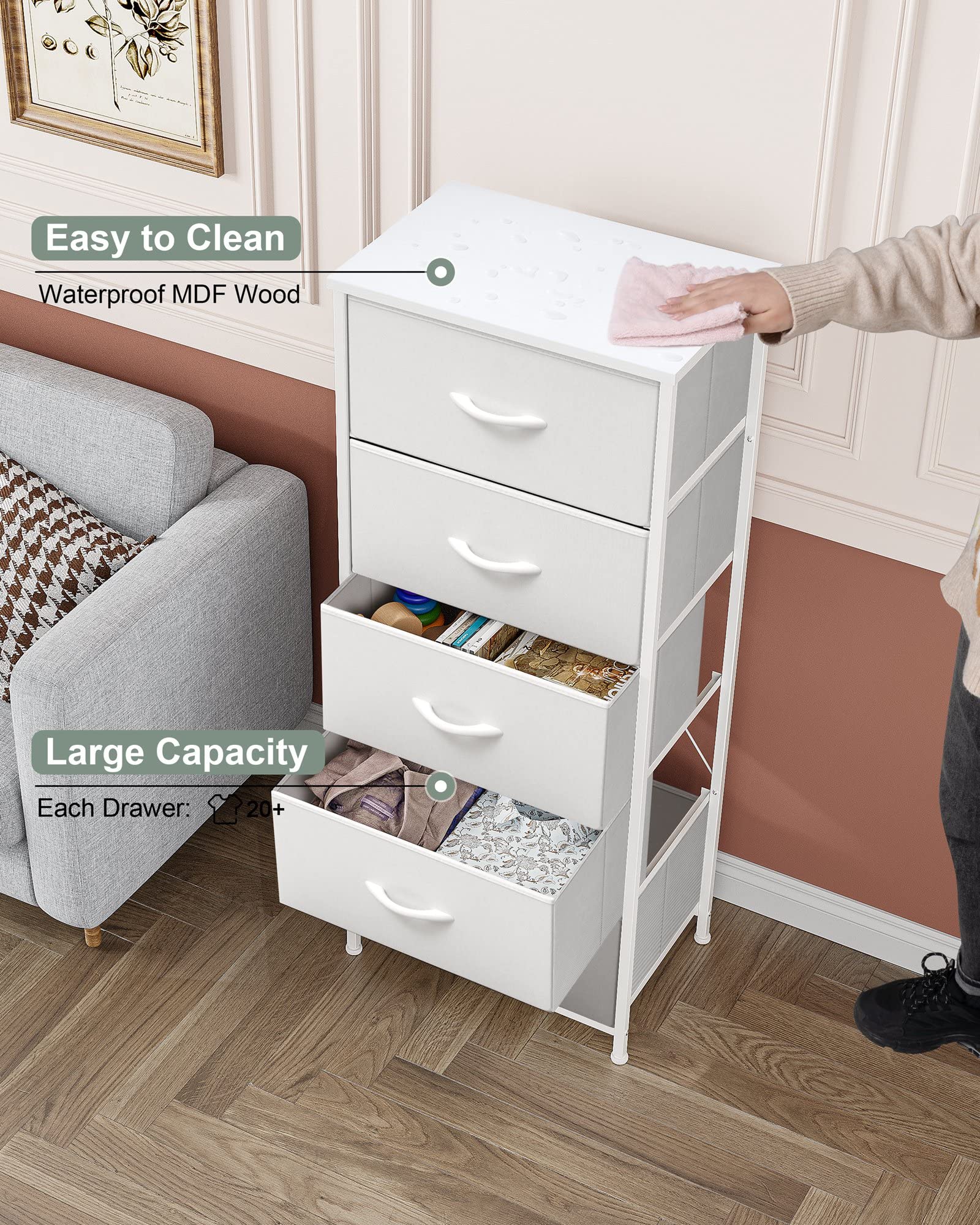 Crestlive next to chair for scale showing compact height fits apartments benefit