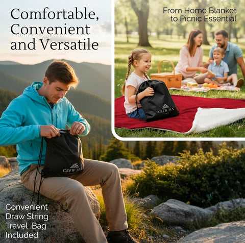 CREW FLX used at a picnic outdoors protecting seating from damp ground