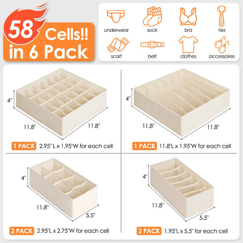 Criusia 24-cell organizer top view holding socks neatly and visibly