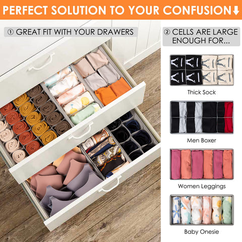 Criusia 6-cell bin holding bras to protect shape and save space