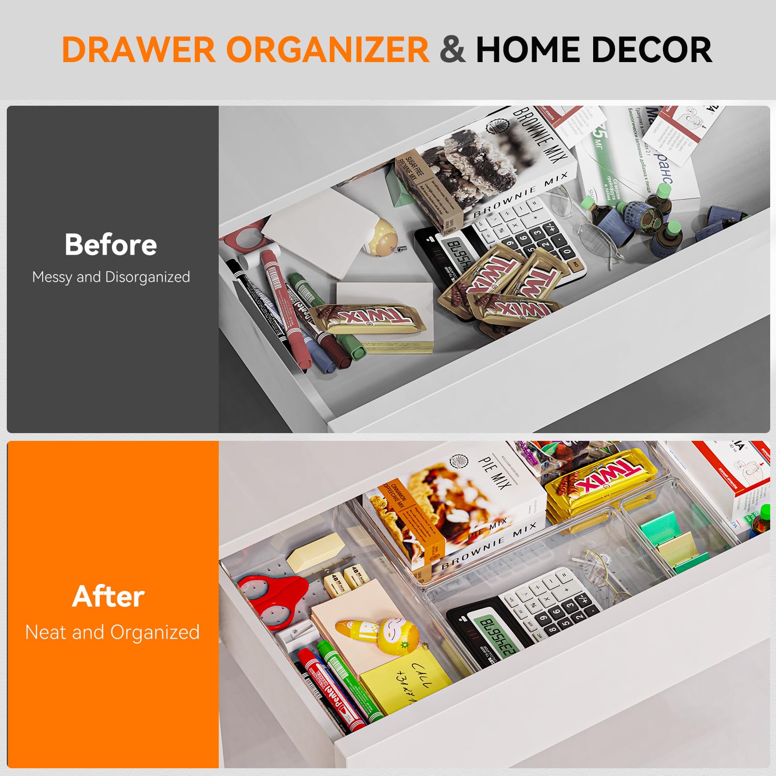 Criusia organizers arranged in a kitchen drawer for fast access to utensils