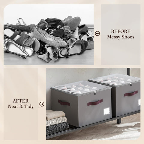 Criusia interior filled with mixed shoes demonstrating organized, space-saving benefit