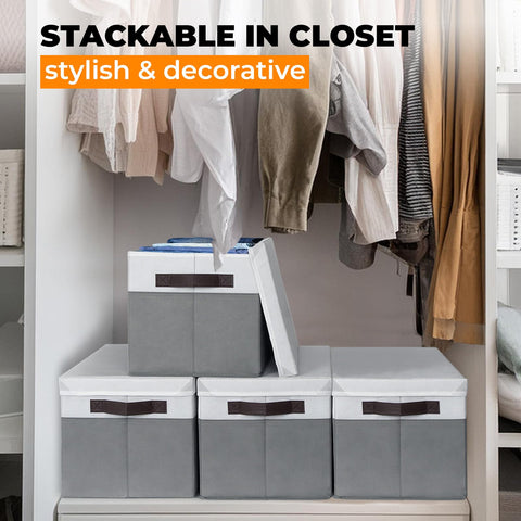 Criusia stacked bins with lids demonstrating stable stacking and dust protection benefit