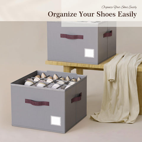 Criusia in a styled closet displaying tidy stacked organization and visibility