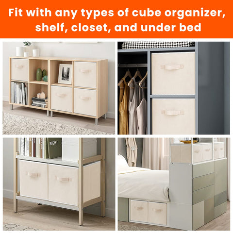 Criusia cubes inserted in cube shelf displaying tidy, space-saving organization