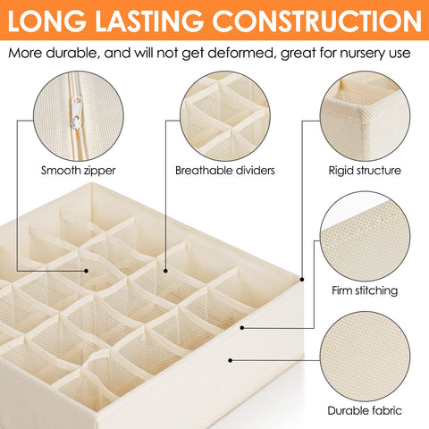 Criusia rectangular organizers on shelf separating underwear and ties