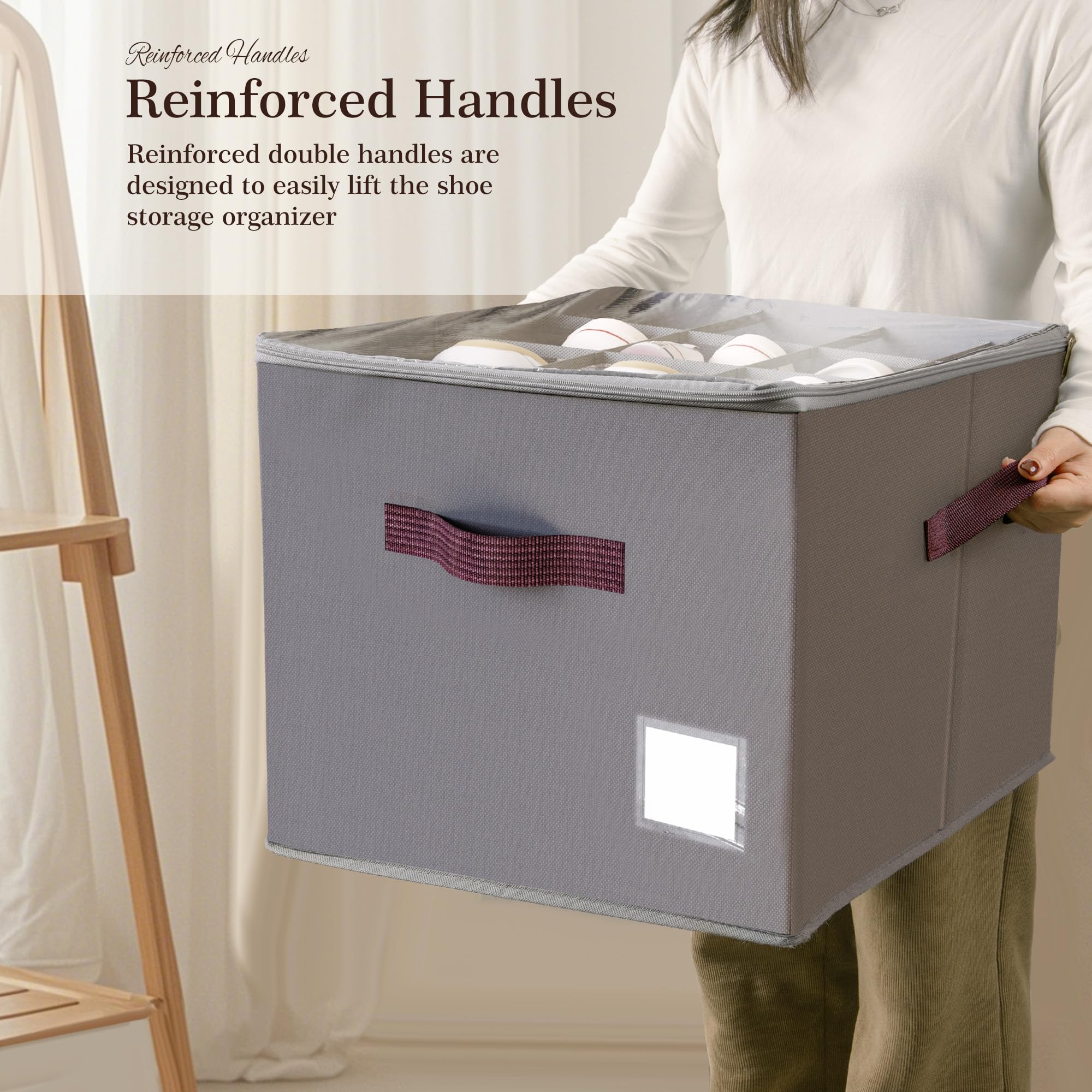 Criusia placed under bed to show compact footprint and hidden storage advantage