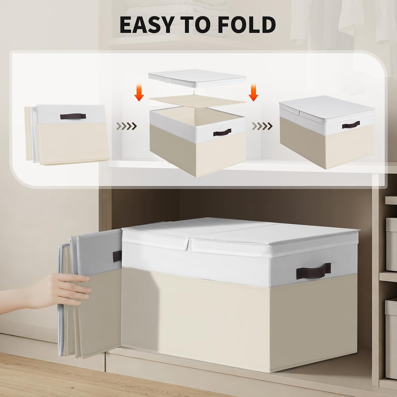 Criusia three stacked bins demonstrating stable stacking and organized storage