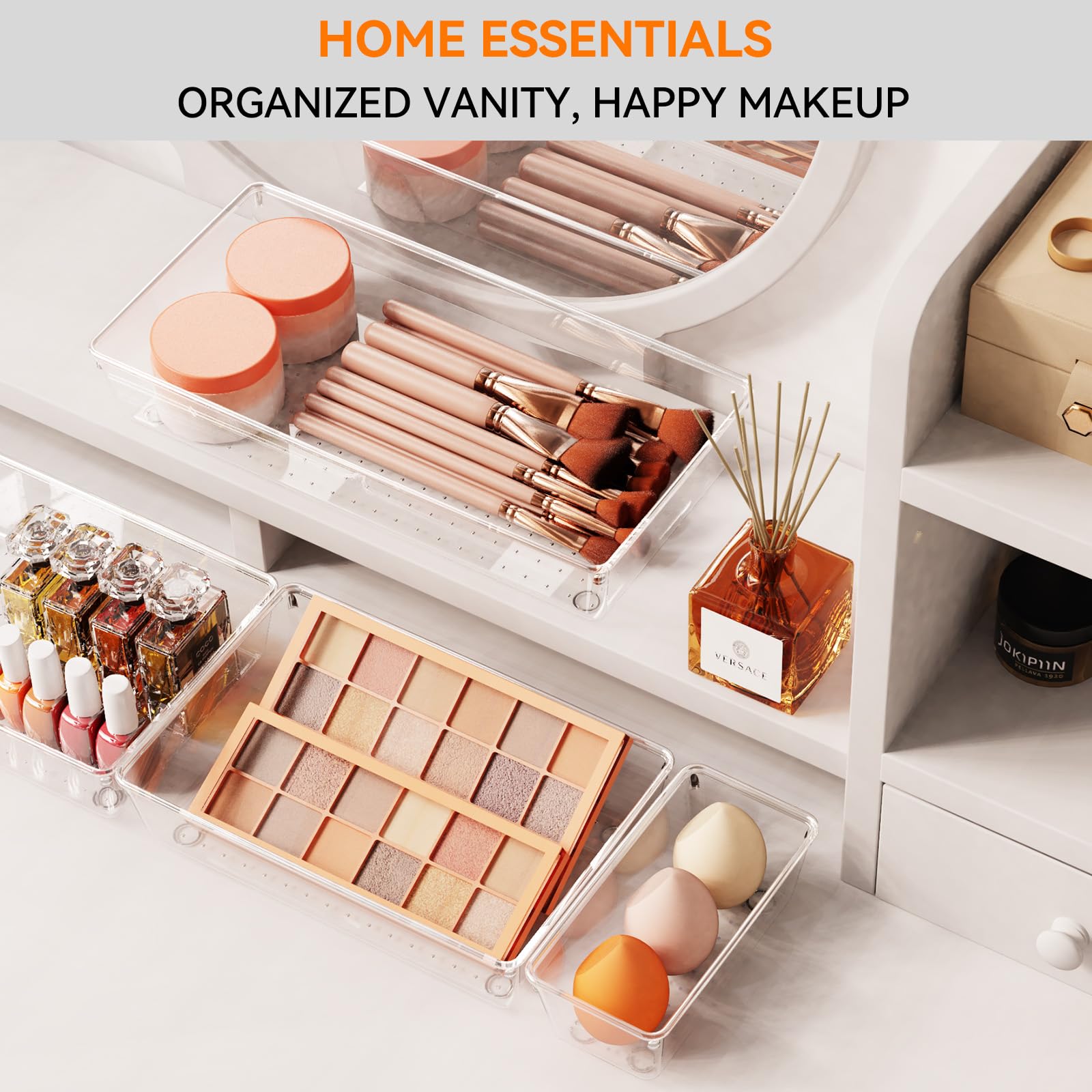 Criusia trays nested to show stackable design and compact storage benefit
