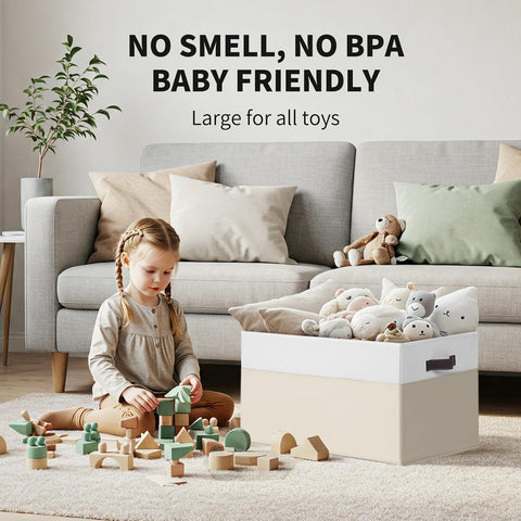Criusia toy basket in nursery illustrating large-capacity toy and blanket storage