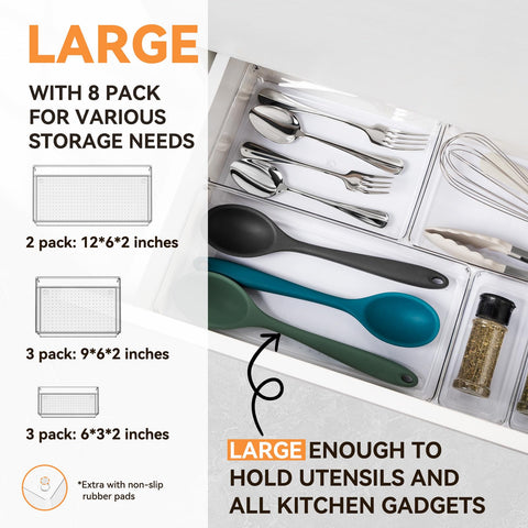 Criusia XL tray close-up showing dimensions and sturdy PET for long-lasting storage