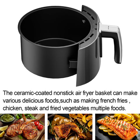 Croask basket served with fries in kitchen showing crisp results benefit
