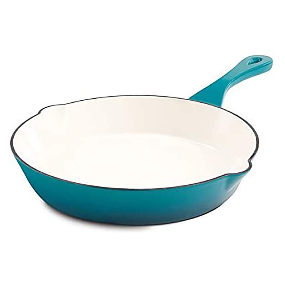 Crock-Pot Artisan 10-inch teal ombre skillet front view showing finish and handle benefit: stylish serving