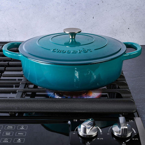 Crock-Pot Artisan braiser on table setting highlighting serving-ready design benefit