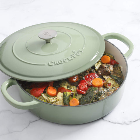 Crock-Pot Artisan braiser presented on table for serving family-style meals attractively
