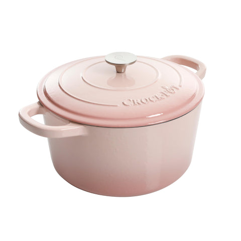 Crock-Pot Artisan front view showing pistachio green enameled finish and lid, durable cookware benefit