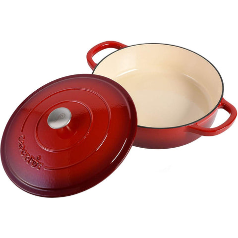 Crock-Pot braiser enameled interior close-up highlighting smooth surface for easy cleaning