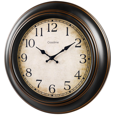 Crosstime front view bronze clock showing bold numerals for clear readability