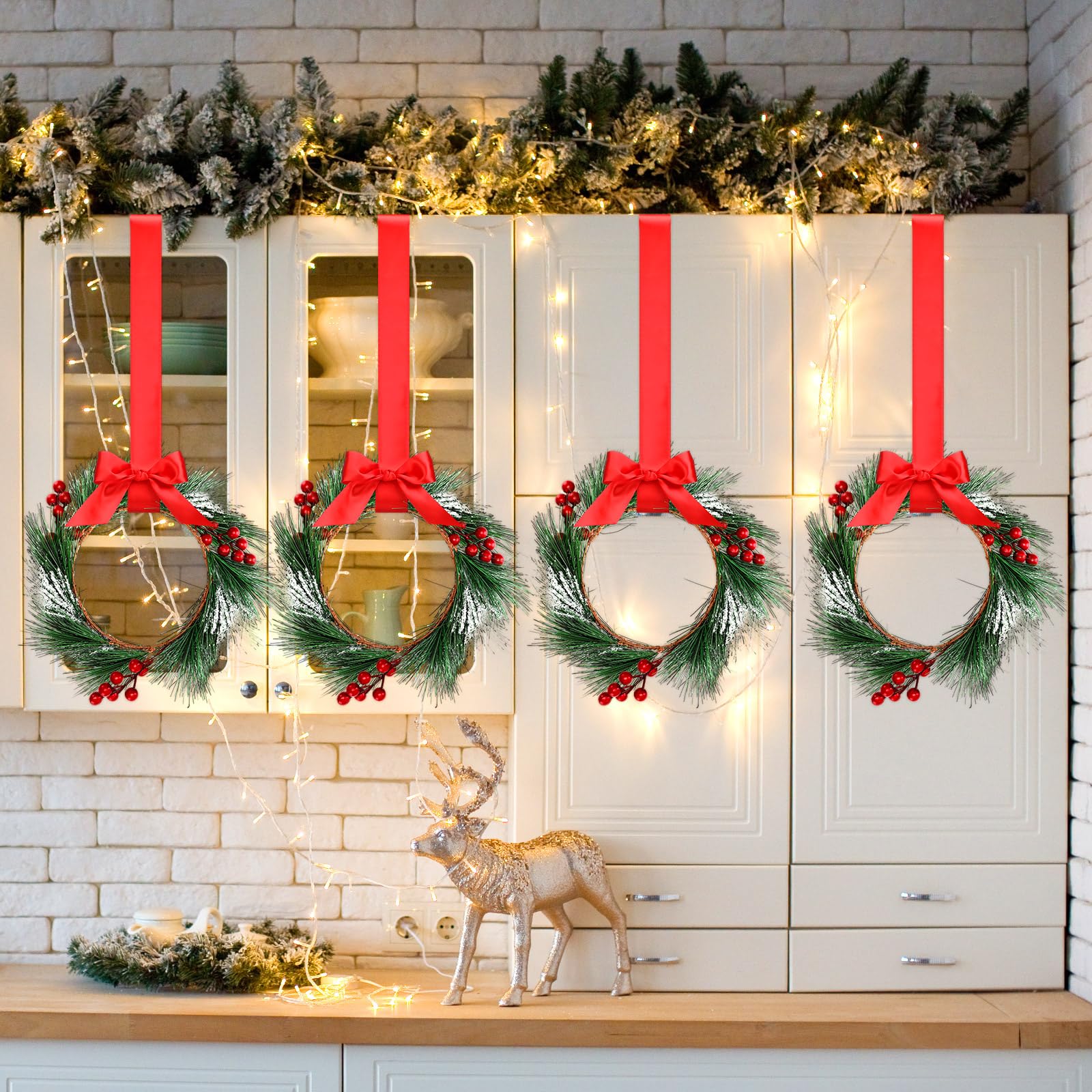 Crowye red ribbon tied in a bow demonstrating easy hanging and decorative flexibility