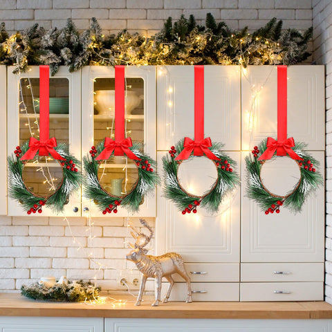 Crowye red ribbon tied in a bow demonstrating easy hanging and decorative flexibility
