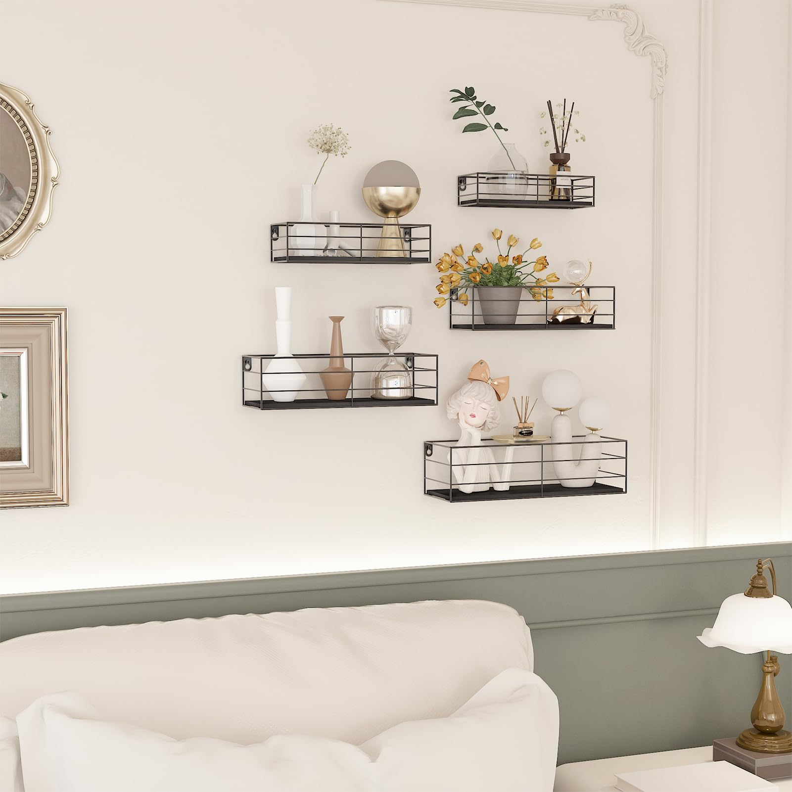 CRUGLA bathroom styling with shelves holding toiletries for tidy storage