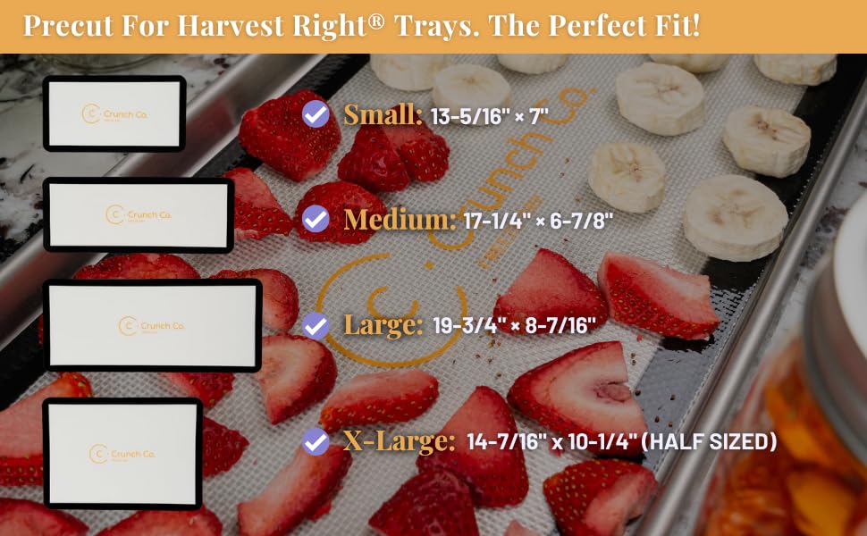 Crunch Co. mat next to ruler showing medium tray size and scale accuracy