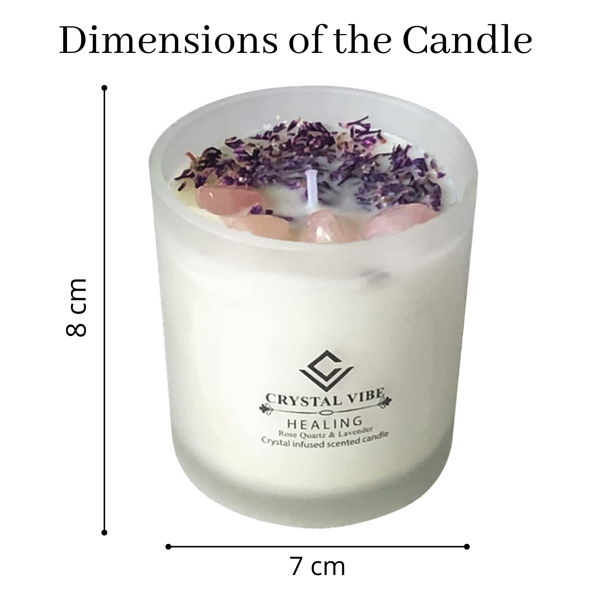 Crystal Vibe on bathroom shelf suggesting spa-like relaxation benefit