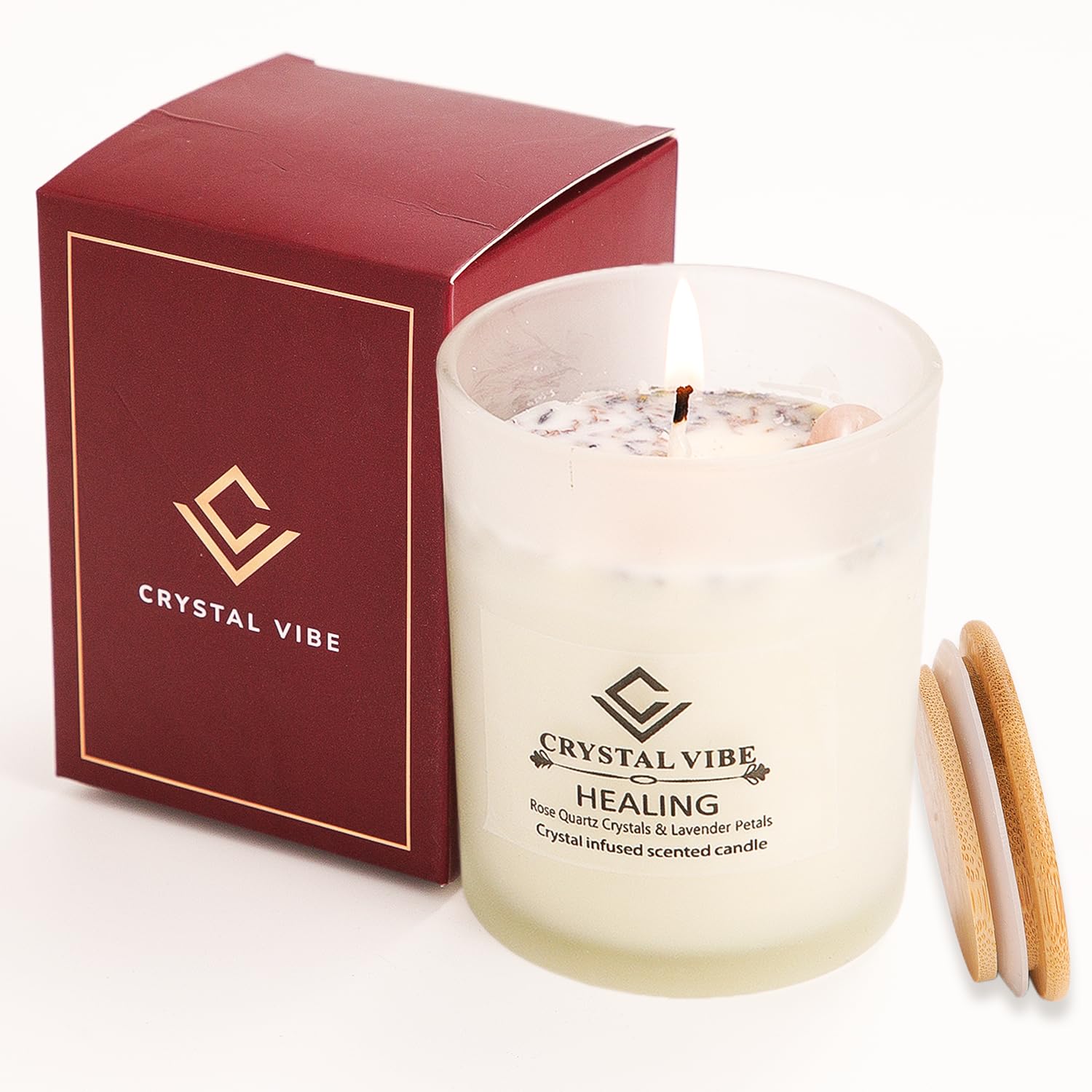 Crystal Vibe wax and wick close-up highlighting burn quality and even scent