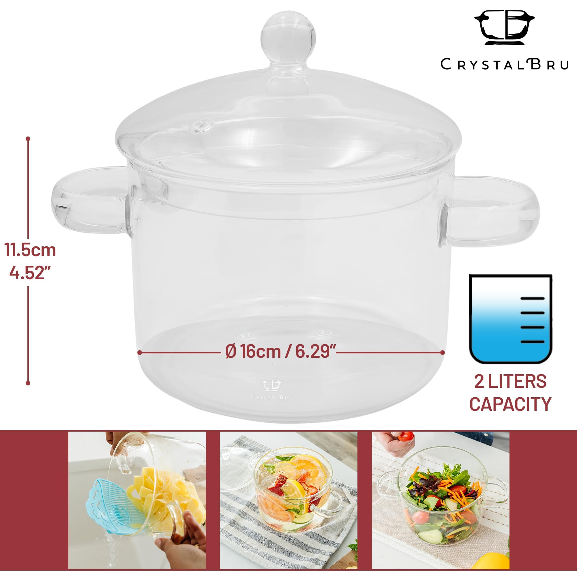Crystalbru borosilicate glass thickness detail, built for thermal resilience
