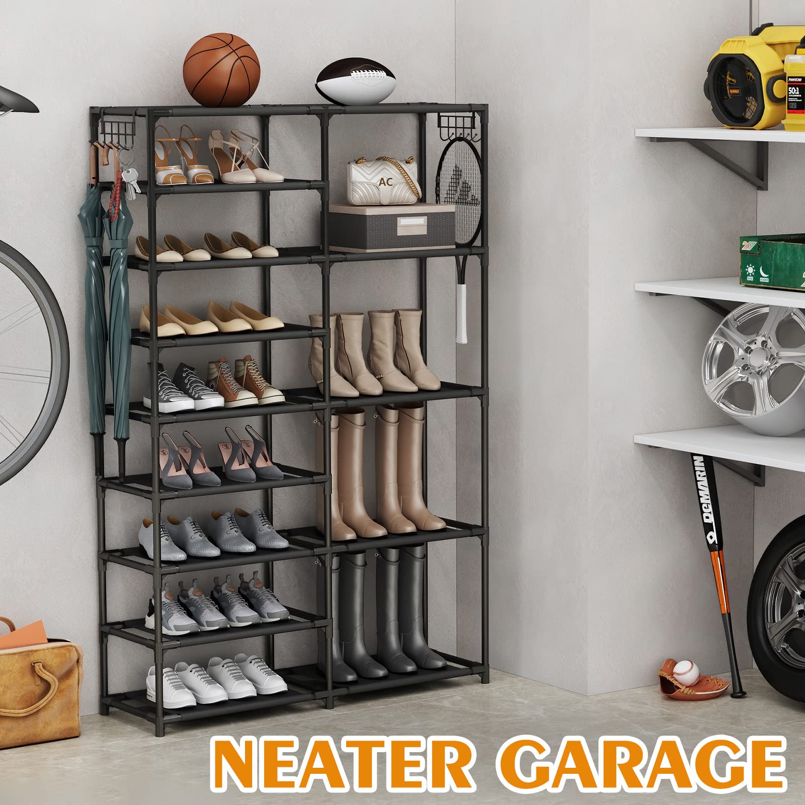 CSXGBAB close-up of shelf material and metal tube showing durable build and easy-clean benefit