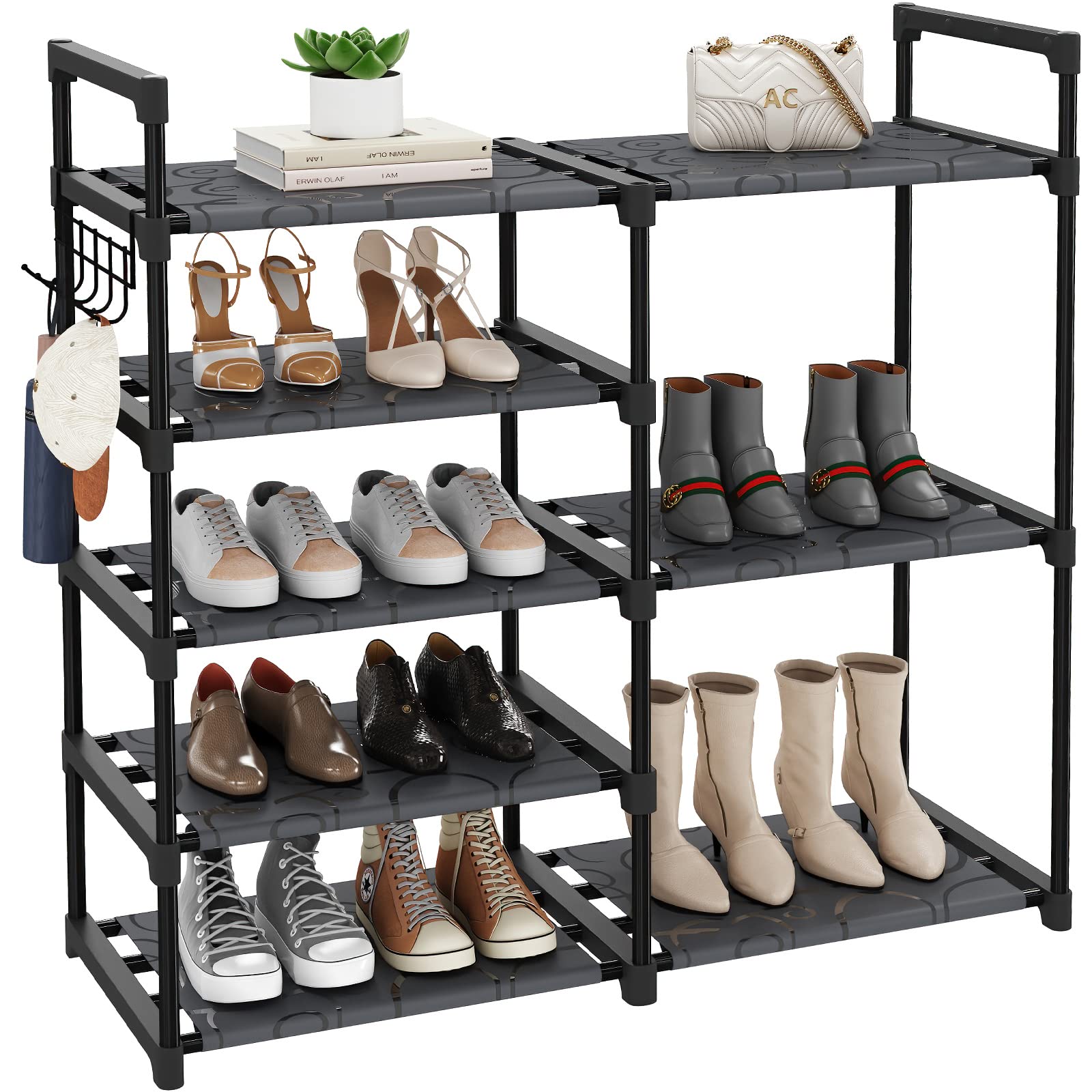 CSXGBAB front view assembled showing organized shoes and space saving