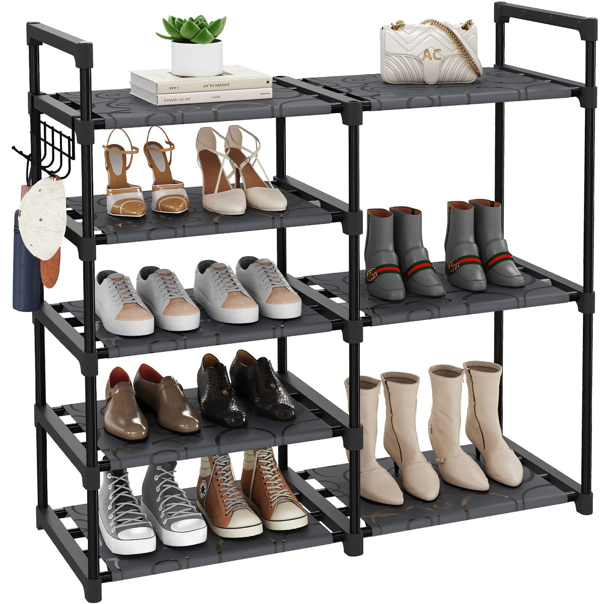 CSXGBAB front view assembled showing organized shoes and space saving