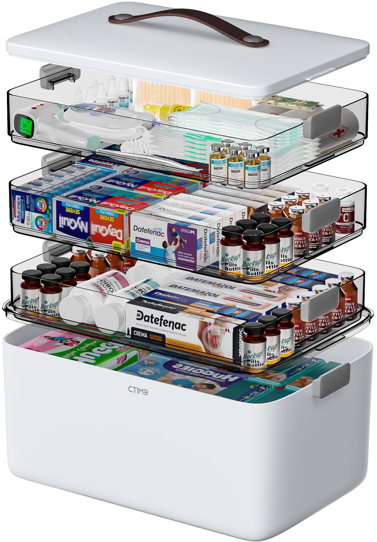 CTIME front view closed showing compact storage benefit