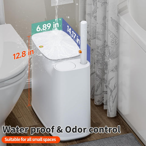 CTIME slim side profile showing space-saving design beside toilet
