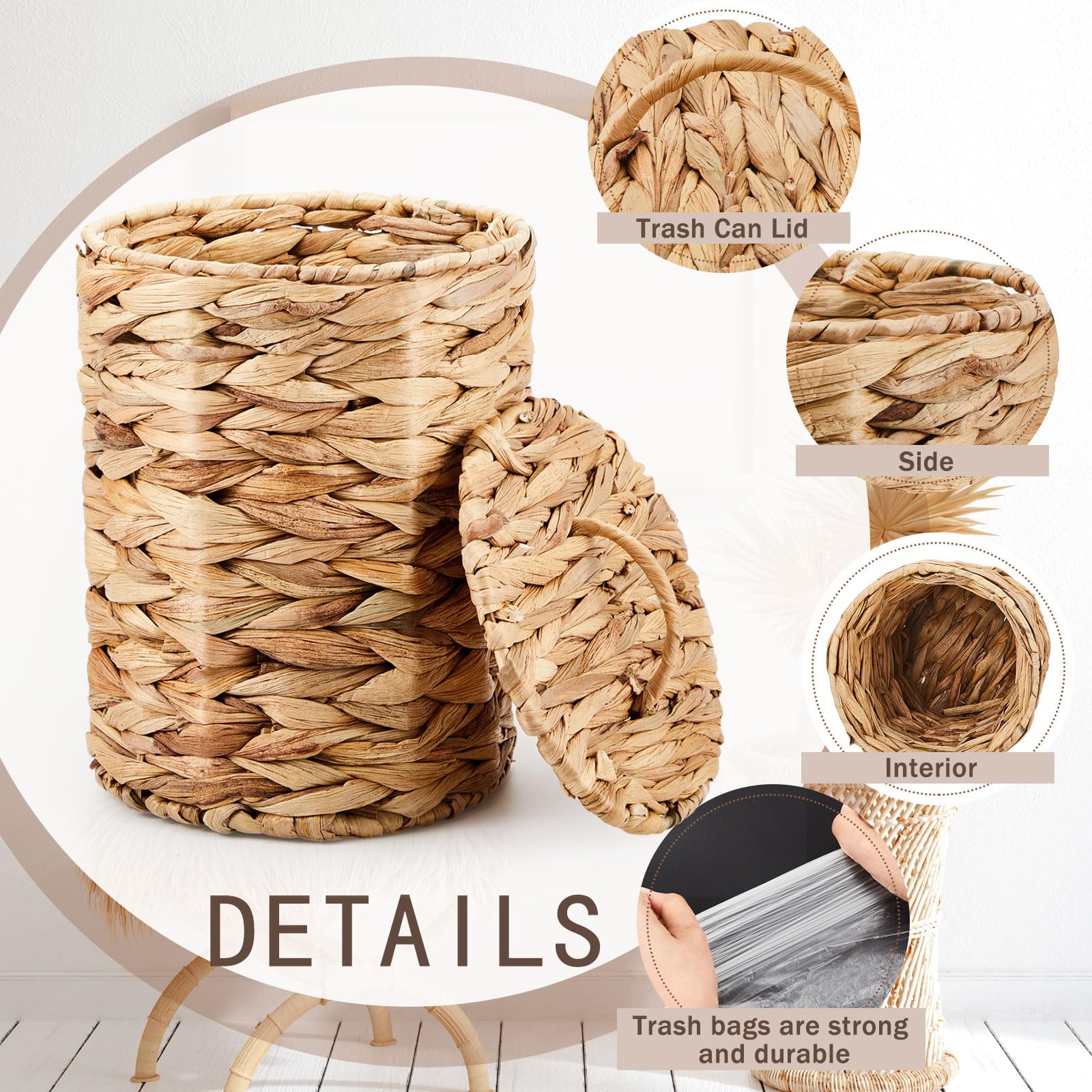 Ctosree with plastic liner installed protects wicker and simplifies disposal