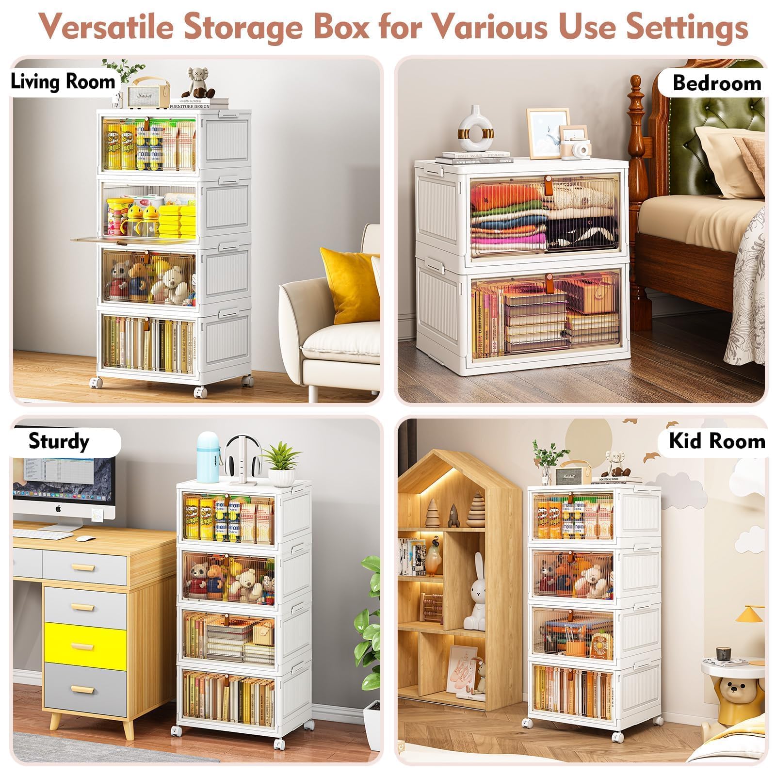 CTSNSLH stacked bins in closet maximizing vertical storage