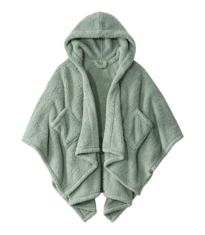 CUBRIDGE front view hooded blanket showing cozy coverage and easy wear