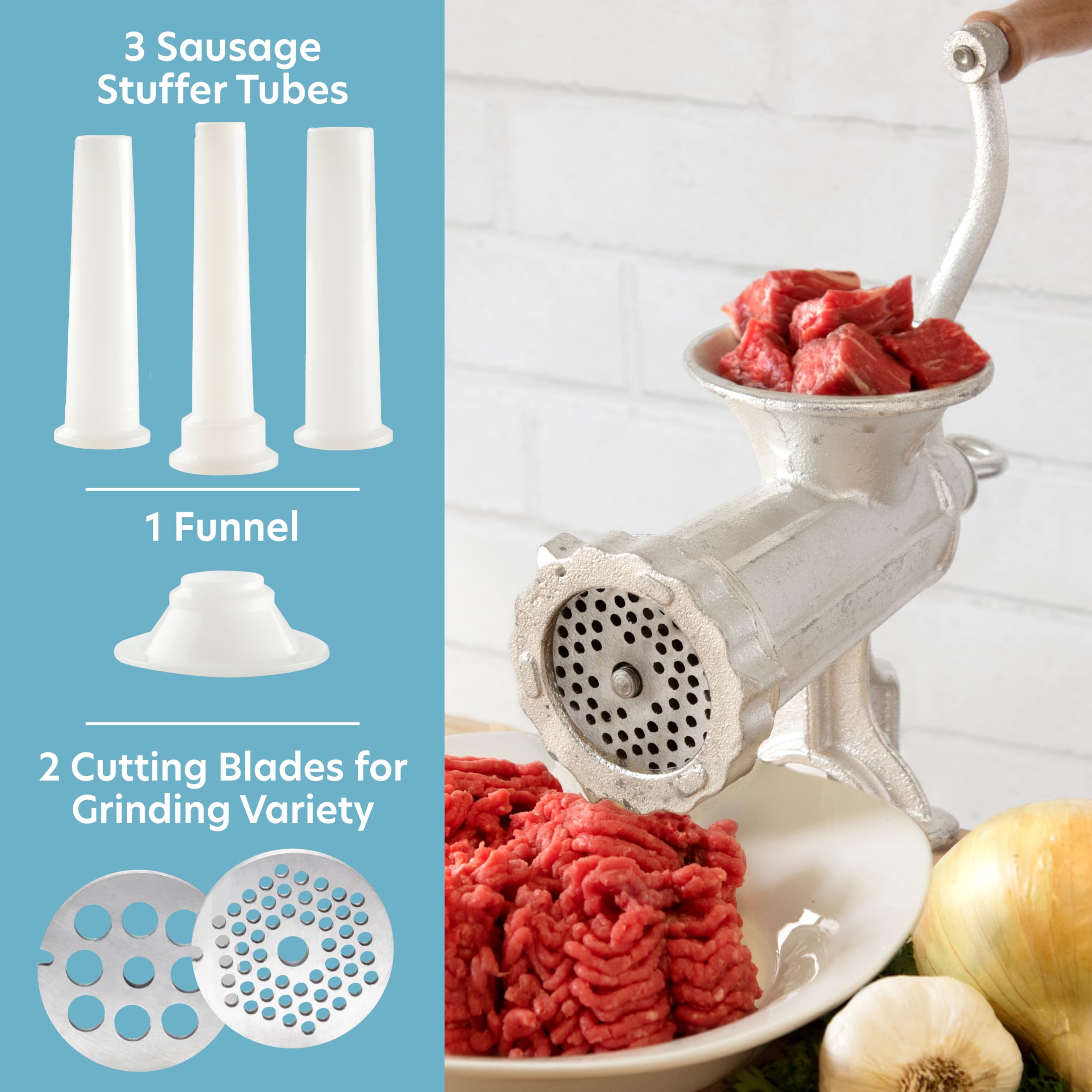 CucinaPro clamp detail securing grinder to counter for safe, wobble-free grinding