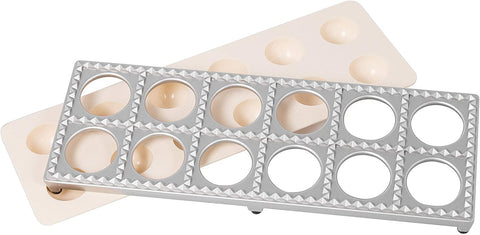 CucinaPro lifestyle shot of someone pressing ravioli to illustrate easy use