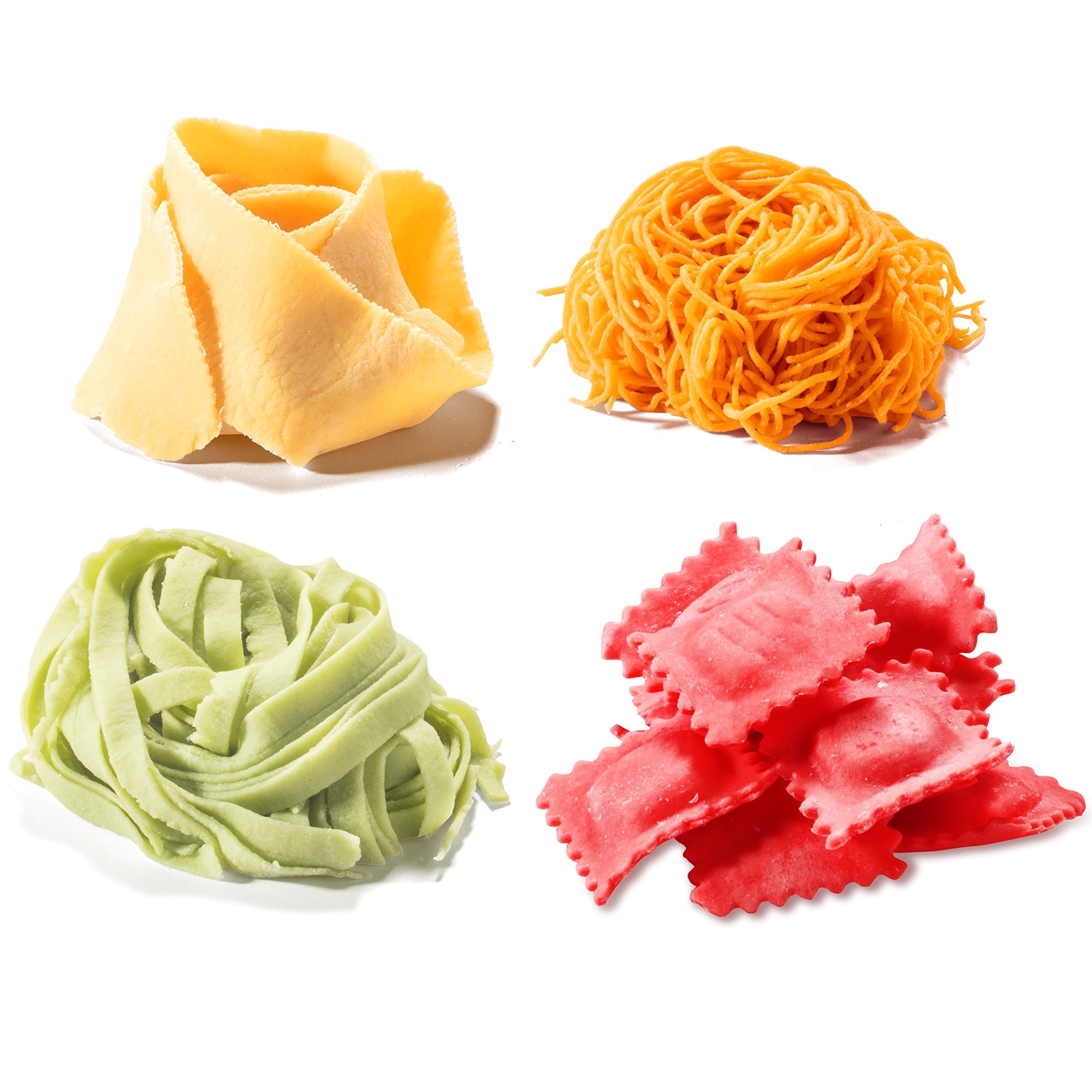 CucinaPro fresh pasta sheets being cut into fettuccine indicating homemade texture benefit