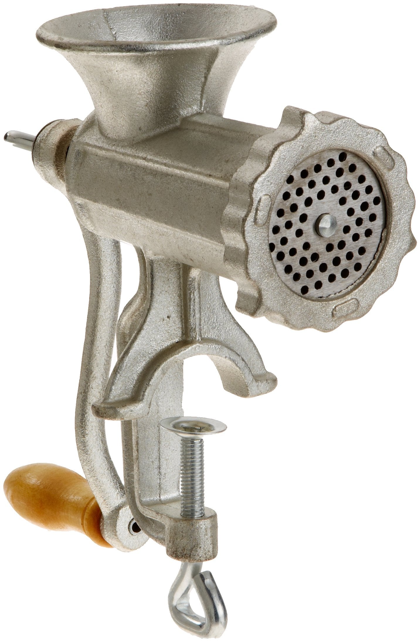 CucinaPro plastic sausage funnel closeup for simple, consistent sausage stuffing