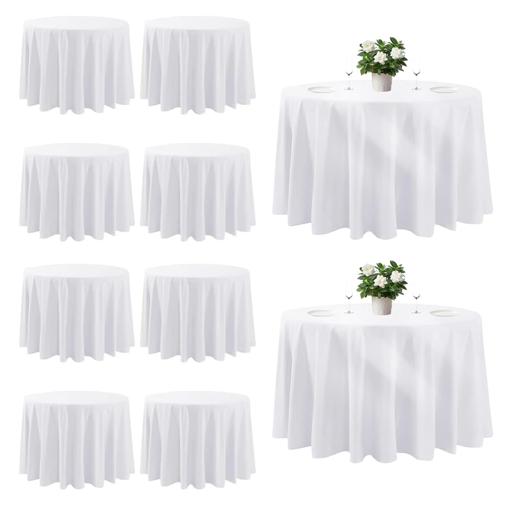 Cuckan front view of 120-inch tablecloth showing clean white coverage and elegance