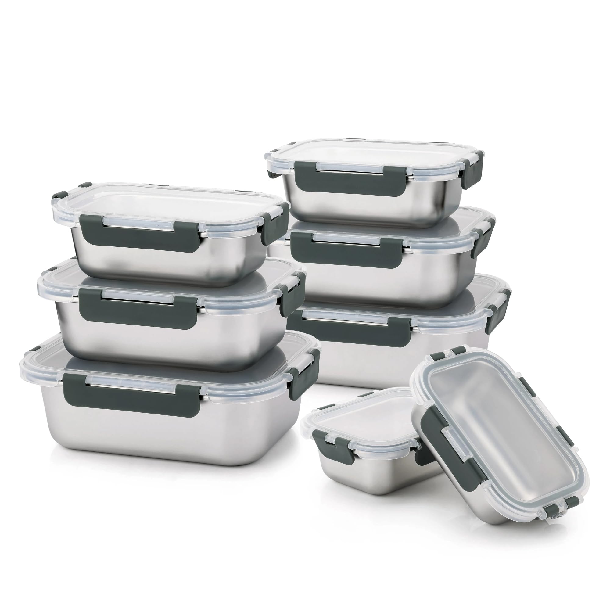 Cuiselect front view of lunch box set showing durable stainless steel benefits