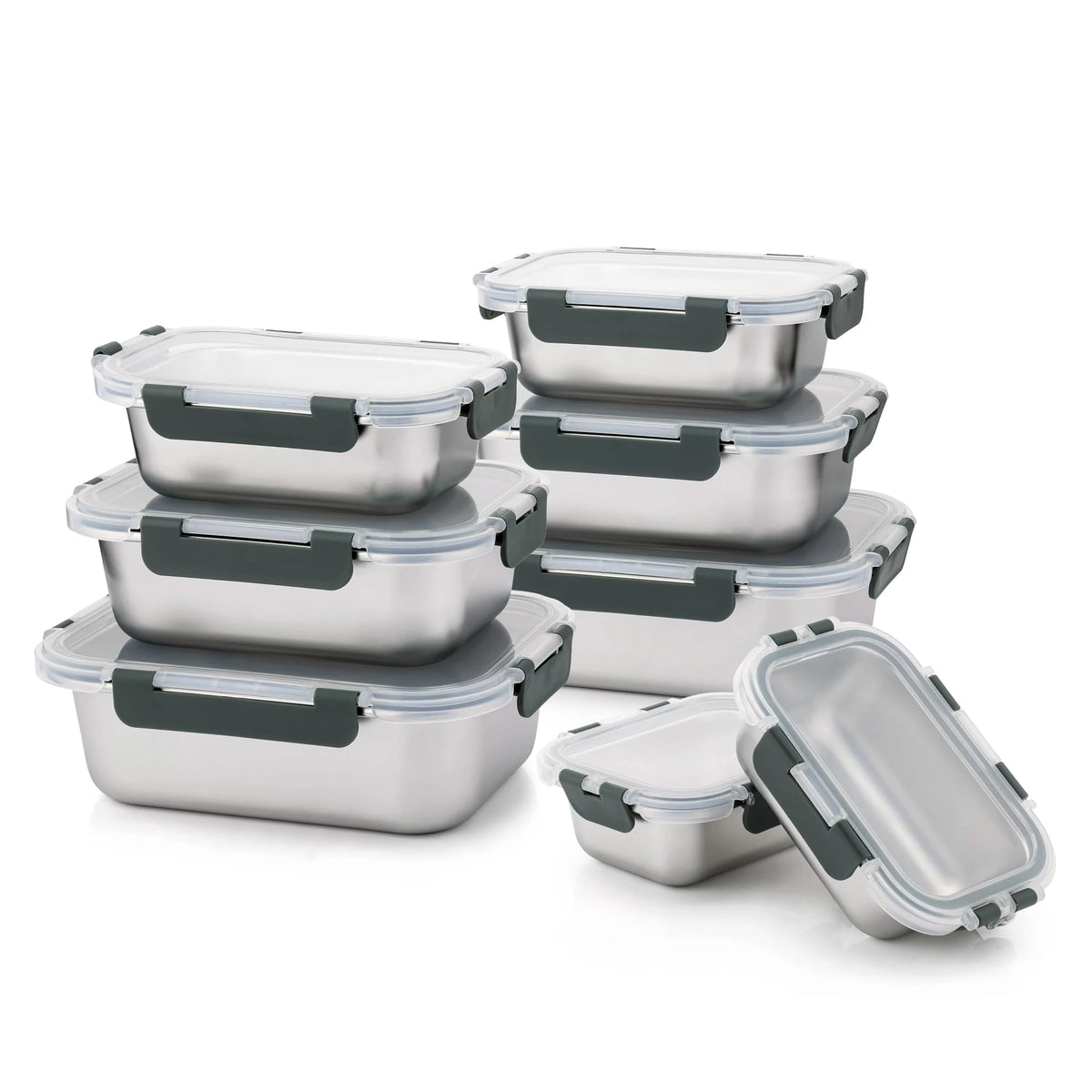 Cuiselect front view of lunch box set showing durable stainless steel benefits